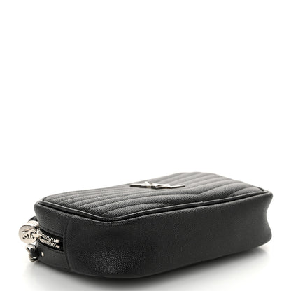 Saint Laurent Grain De Poudre Matelasse Monogram Mini Lou Camera Bag Black 4 of 10