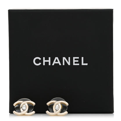Chanel Crystal CC Earrings Gold 5 of 5