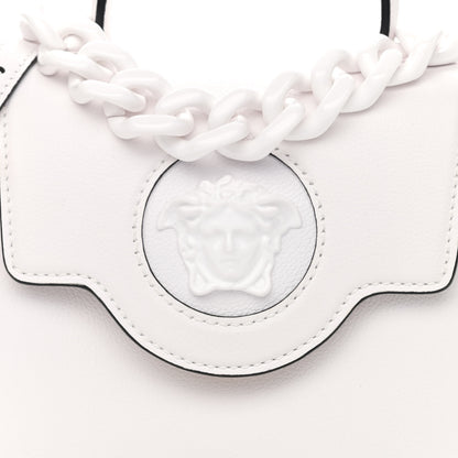 Versace Grained Calfskin Small La Medusa Top Handle Bag White 7 of 12