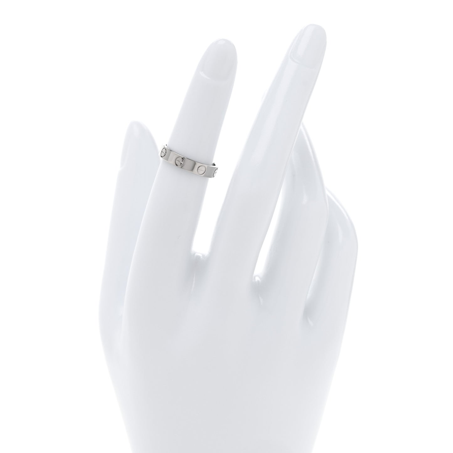 18K White Gold 3.5mm LOVE Wedding Band Ring 48 4.5