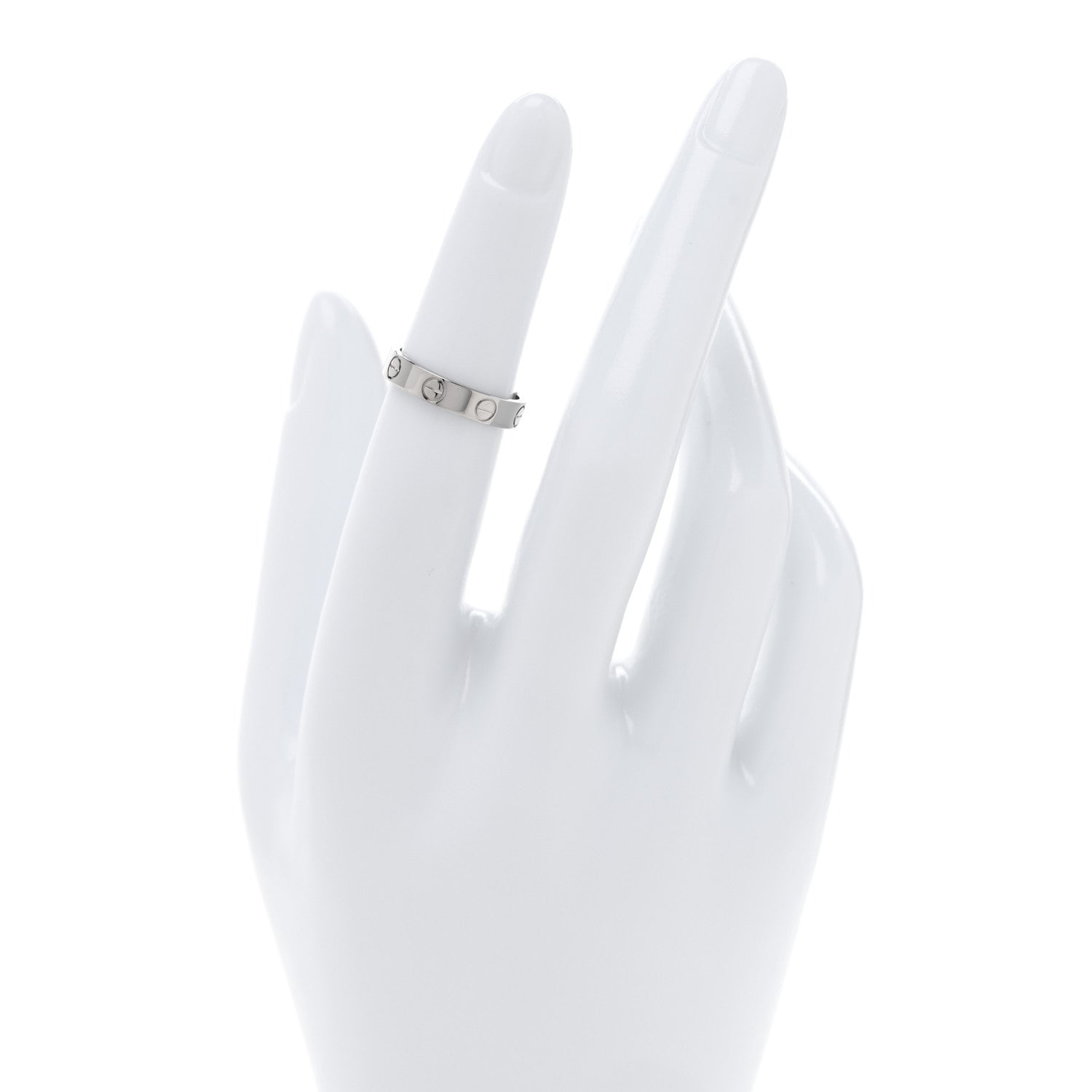Cartier 18K White Gold 3.5mm LOVE Wedding Band Ring 48 4.5 2 of 5
