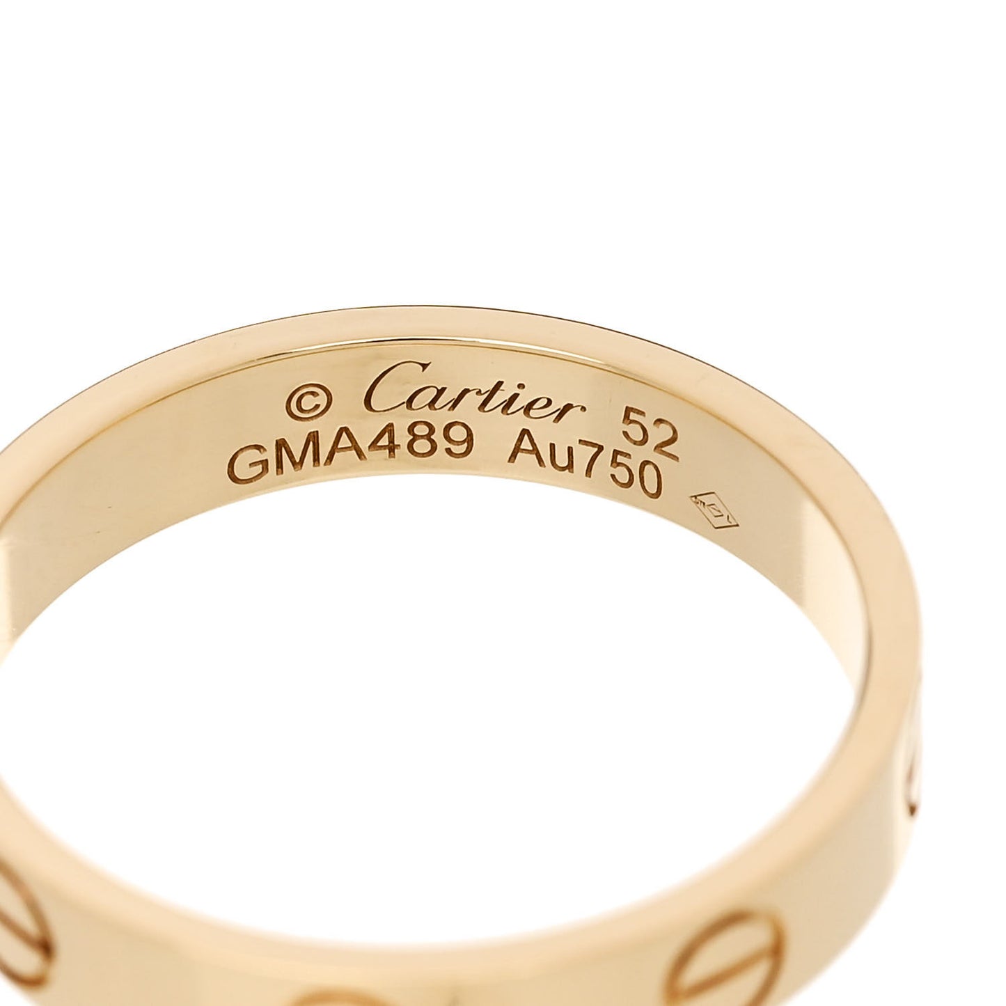 18K Yellow Gold 3.5mm LOVE Wedding Band Ring 52 6