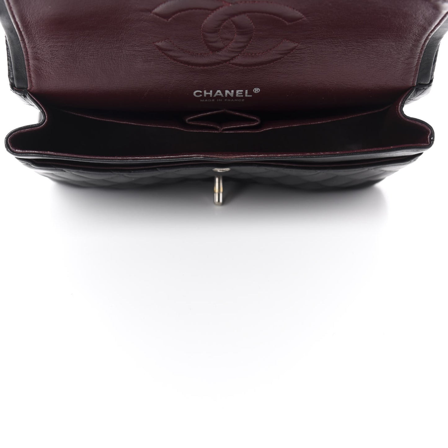 Lambskin Quilted Medium Double Flap Black