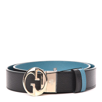 Gucci Dollar Calfskin 1973 Reversible Belt 100 40 Black Deep Cobalt 1 of 7