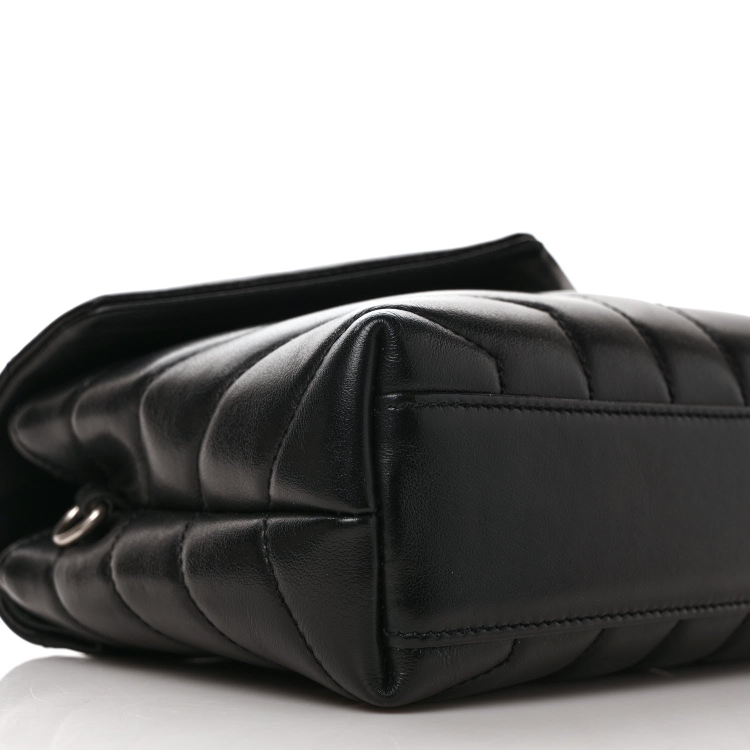 Saint Laurent Calfskin Y Quilted Monogram Toy Loulou Crossbody Bag Black 7 of 9