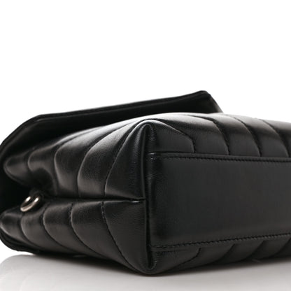 Saint Laurent Calfskin Y Quilted Monogram Toy Loulou Crossbody Bag Black 7 of 9
