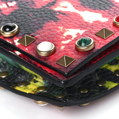 Valentino Garavani Pebbled Calfskin Tie Dye Rockstud Rolling Wristlet Clutch Multicolor 8 of 10