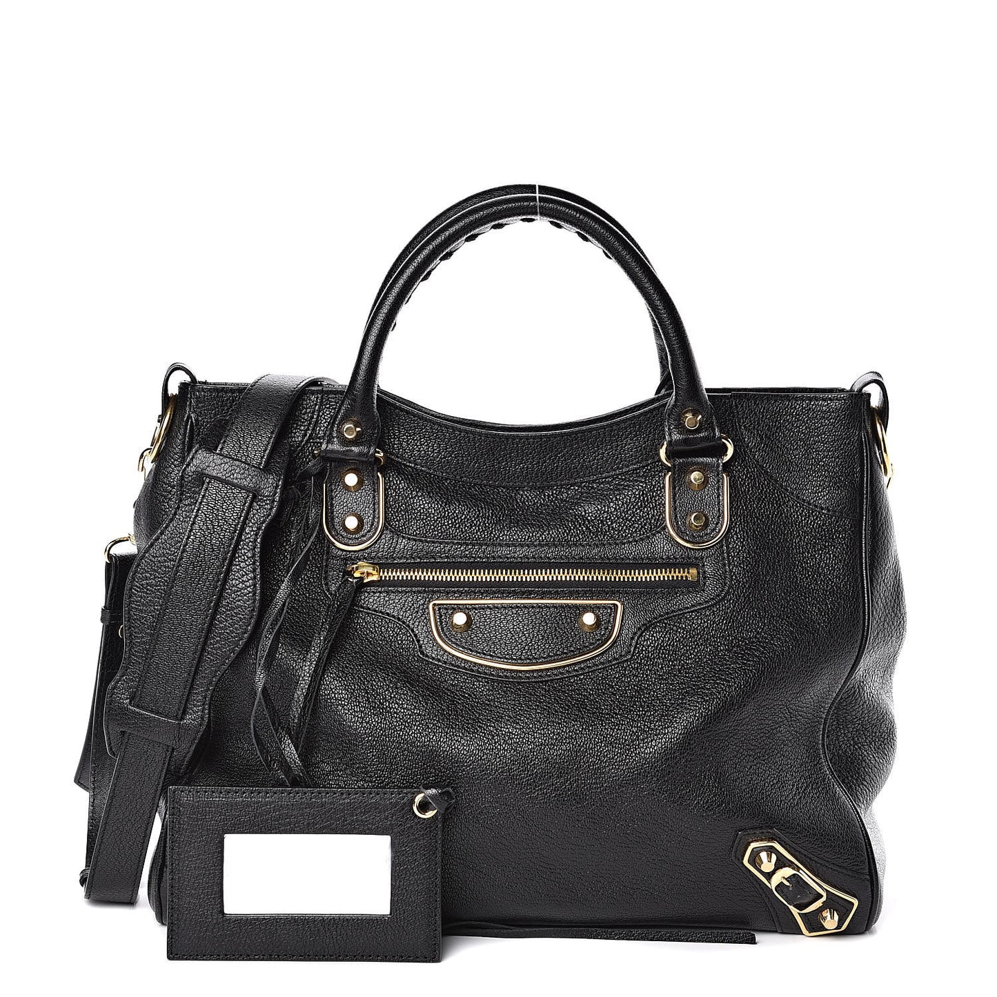 Chevre Gold Metallic Edge Hardware Velo Black