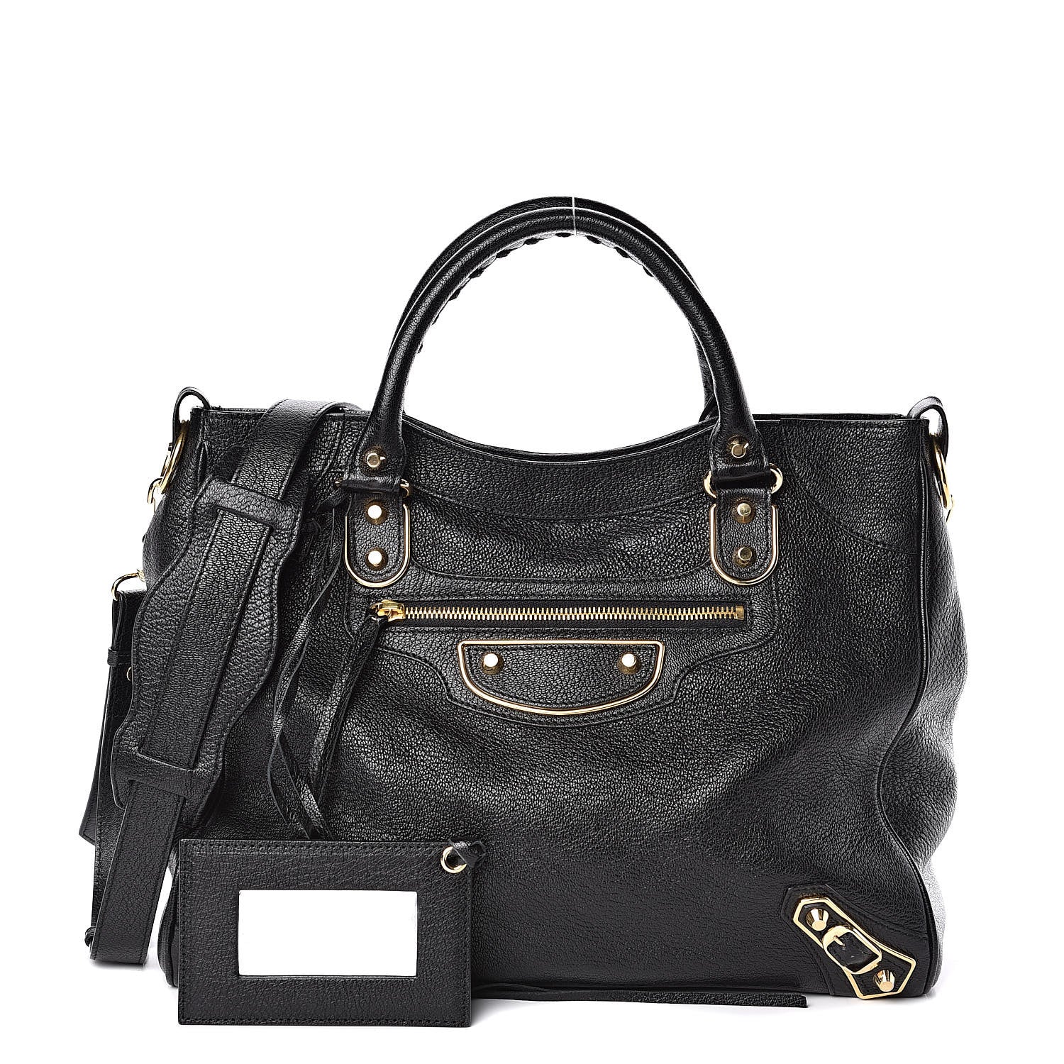 Balenciaga Chevre Gold Metallic Edge Hardware Velo Black 1 of 10