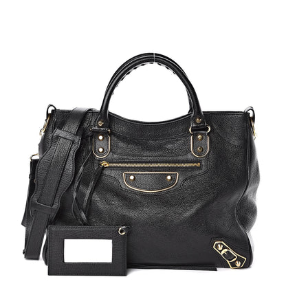 Balenciaga Chevre Gold Metallic Edge Hardware Velo Black 1 of 10