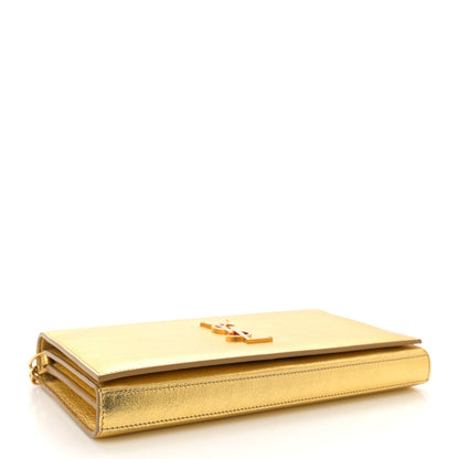 Saint Laurent Metallic Calfskin Monogram Chain Wallet Gold 4 of 10