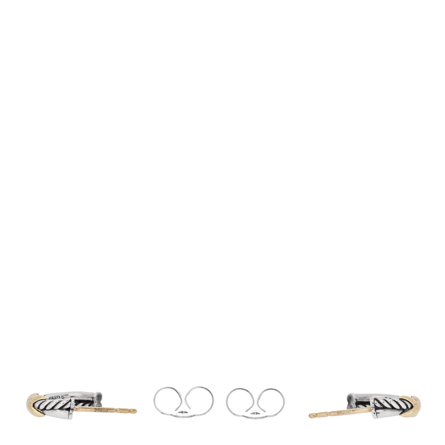Sterling Silver 18K Yellow Gold Petite X Hoop Earrings