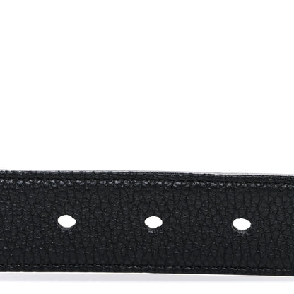 Saint Laurent Grained Calfskin Monogram Cassandre Square Buckle Belt  90 36 Black 3 of 6