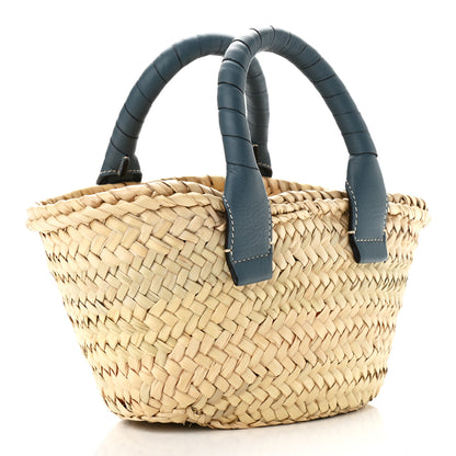 Chloe Raffia Small Grain Calfskin Small Marcie Basket Mirage Blue 4 of 12