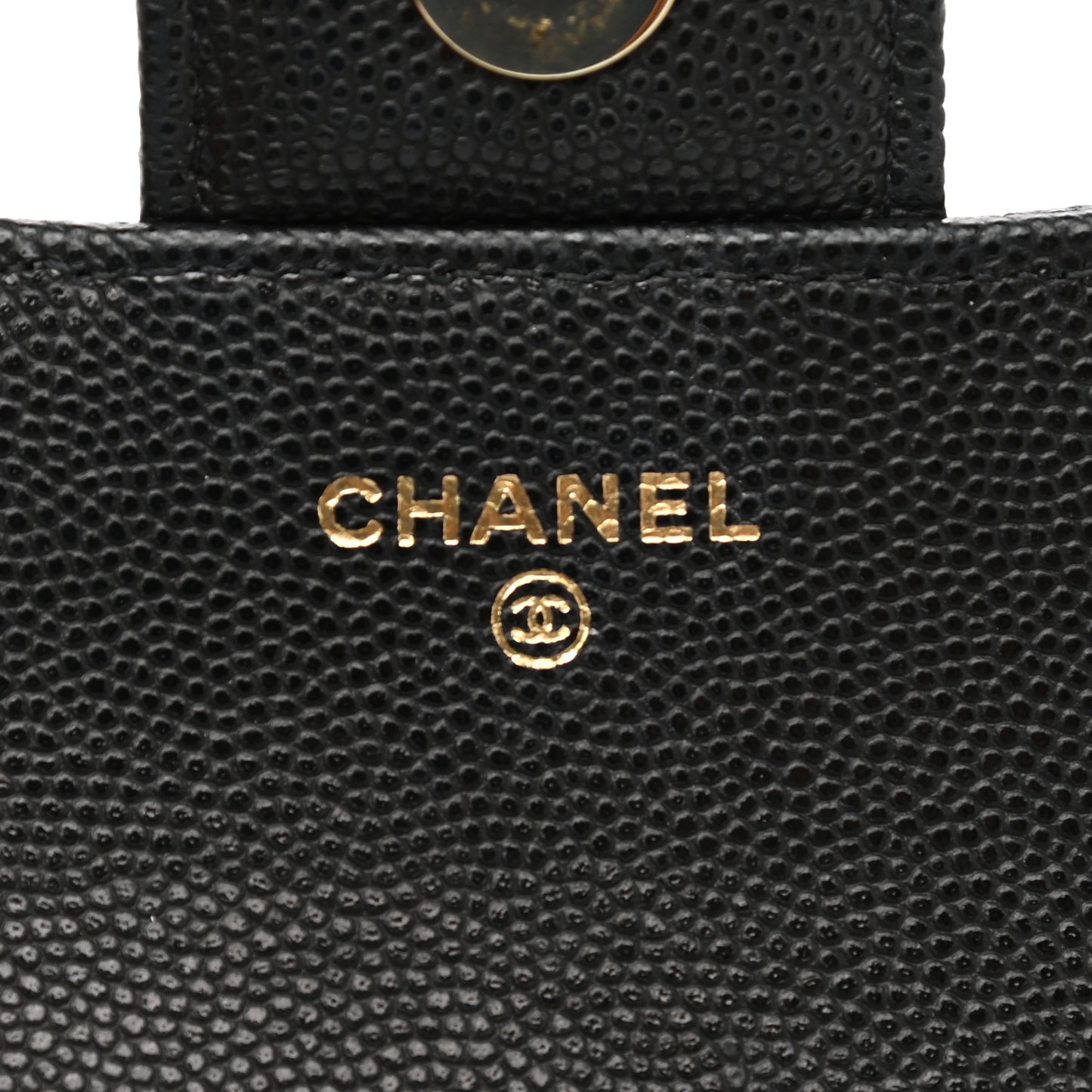 Caviar Quilted Glasses Case With Chain Black