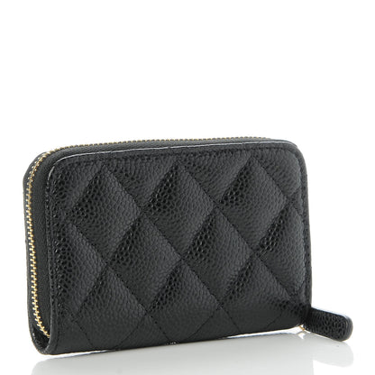 Chanel Caviar Quilted Zip Coin Purse Black 3 of 8