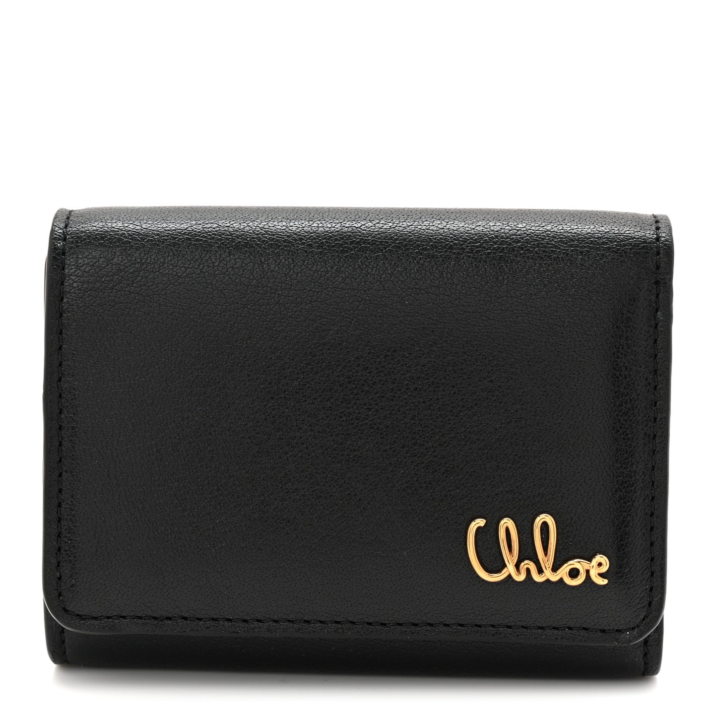 Calfskin Iconic Small Trifold Wallet Black