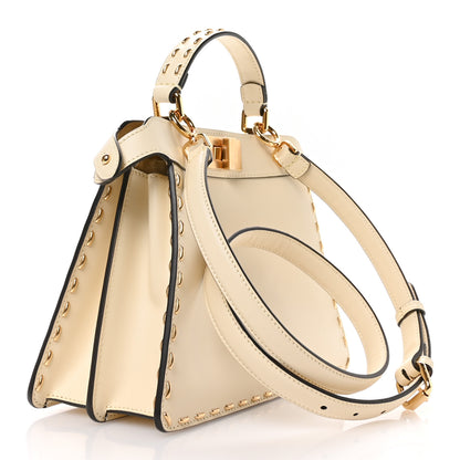 Fendi Vitello King Camoscio Metal Stitch Peekaboo I SEE U Satchel Pergamena Miele 3 of 10