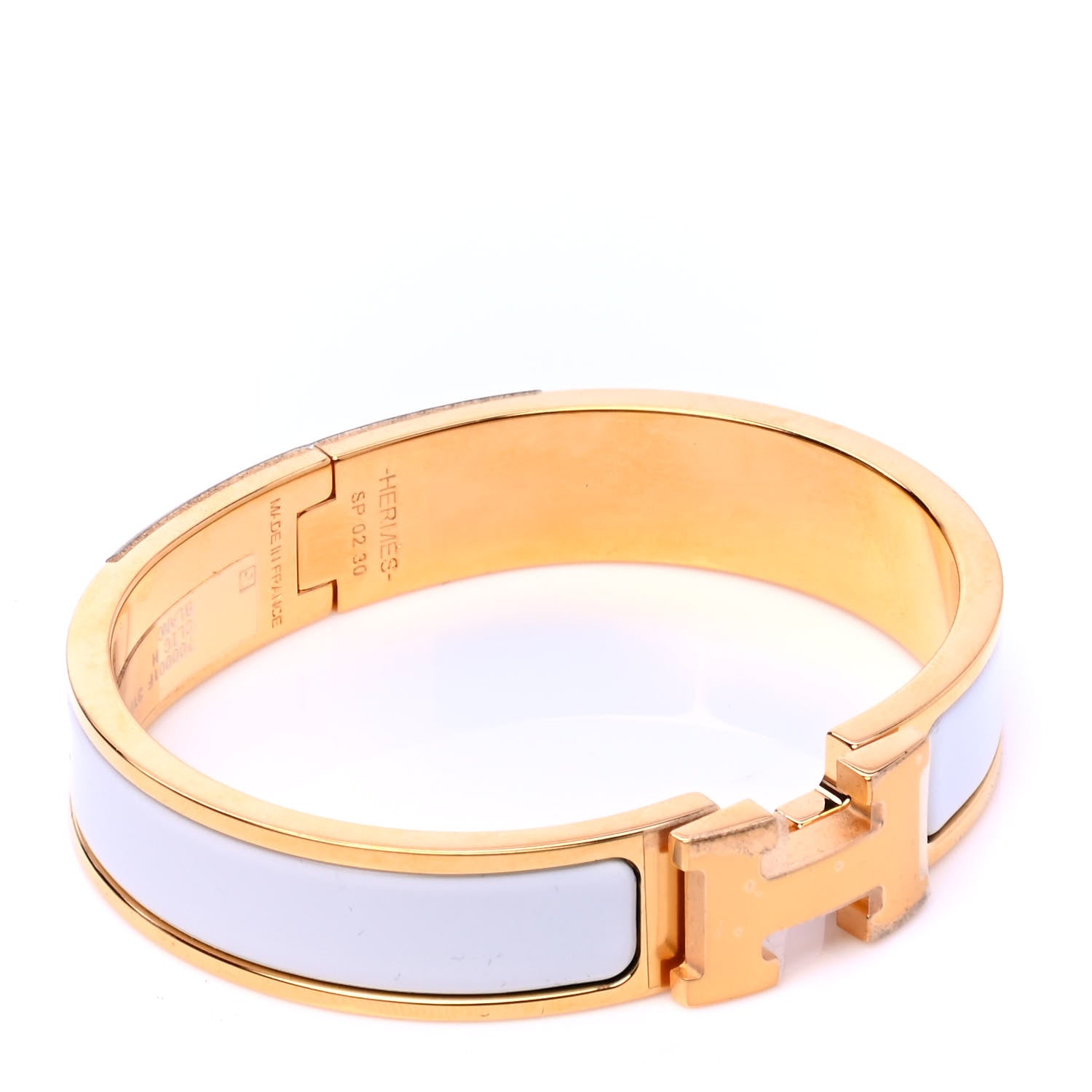 Hermes Enamel Narrow Clic Clac H Bracelet PM White 2 of 5
