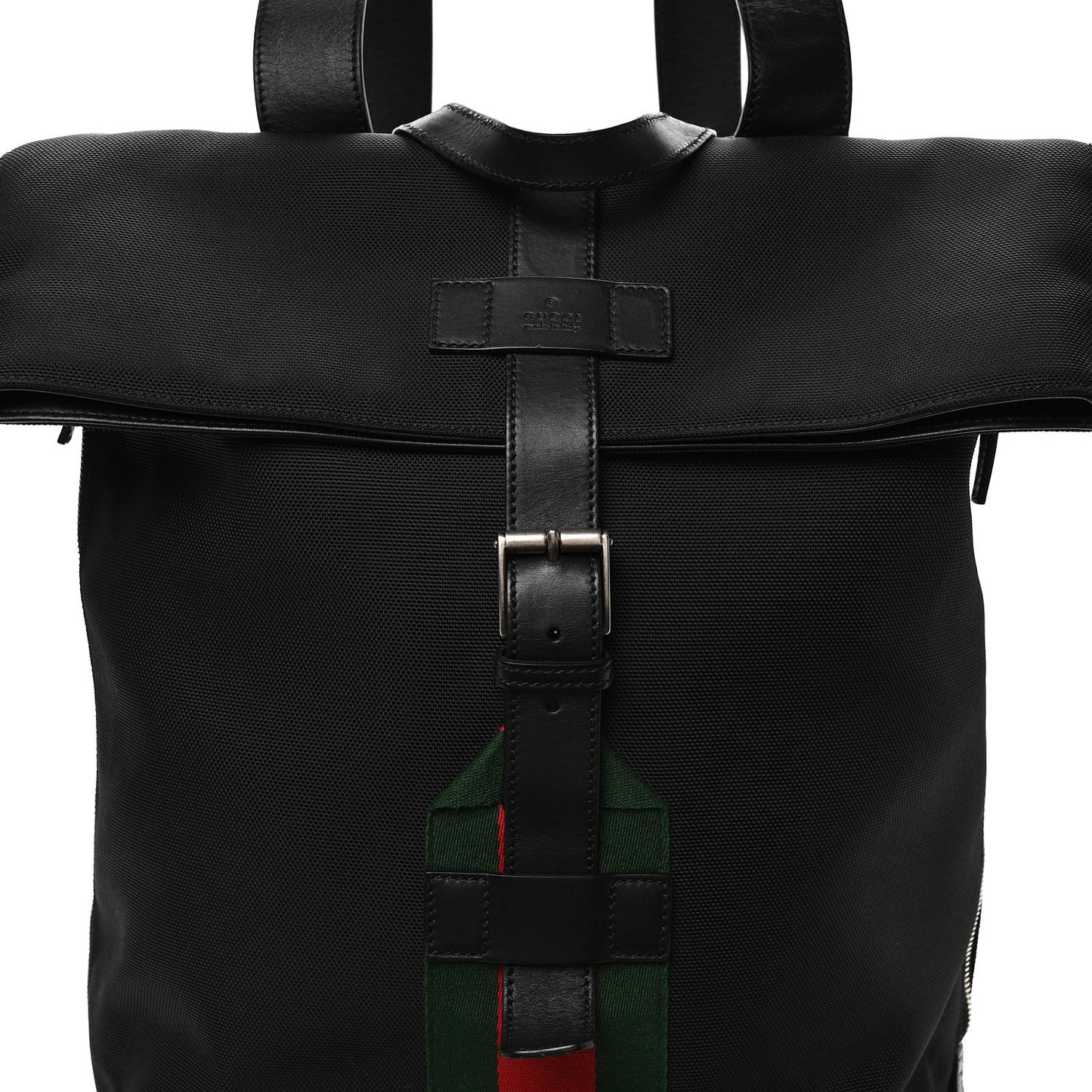 Techno Canvas Web Single Buckle Backpack Black