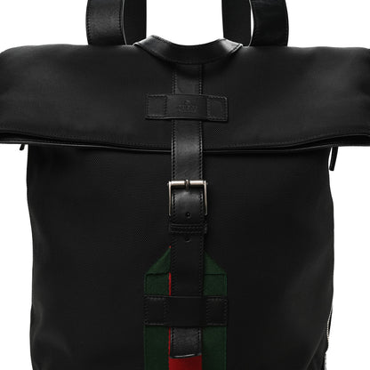 Gucci Techno Canvas Web Single Buckle Backpack Black 7 of 9