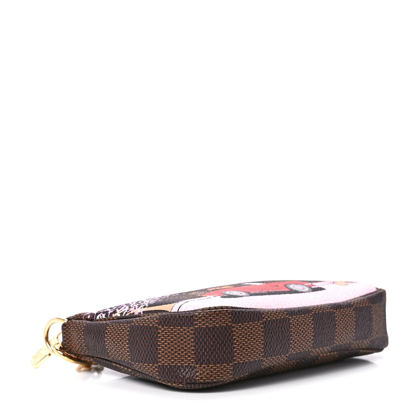 Damier Ebene 2019 Christmas Animation Mini Pochette Accessories Red