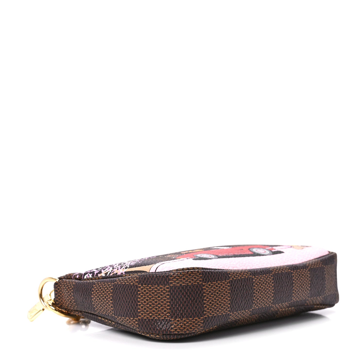 Louis Vuitton Damier Ebene 2019 Christmas Animation Mini Pochette Accessories Red 5 of 13