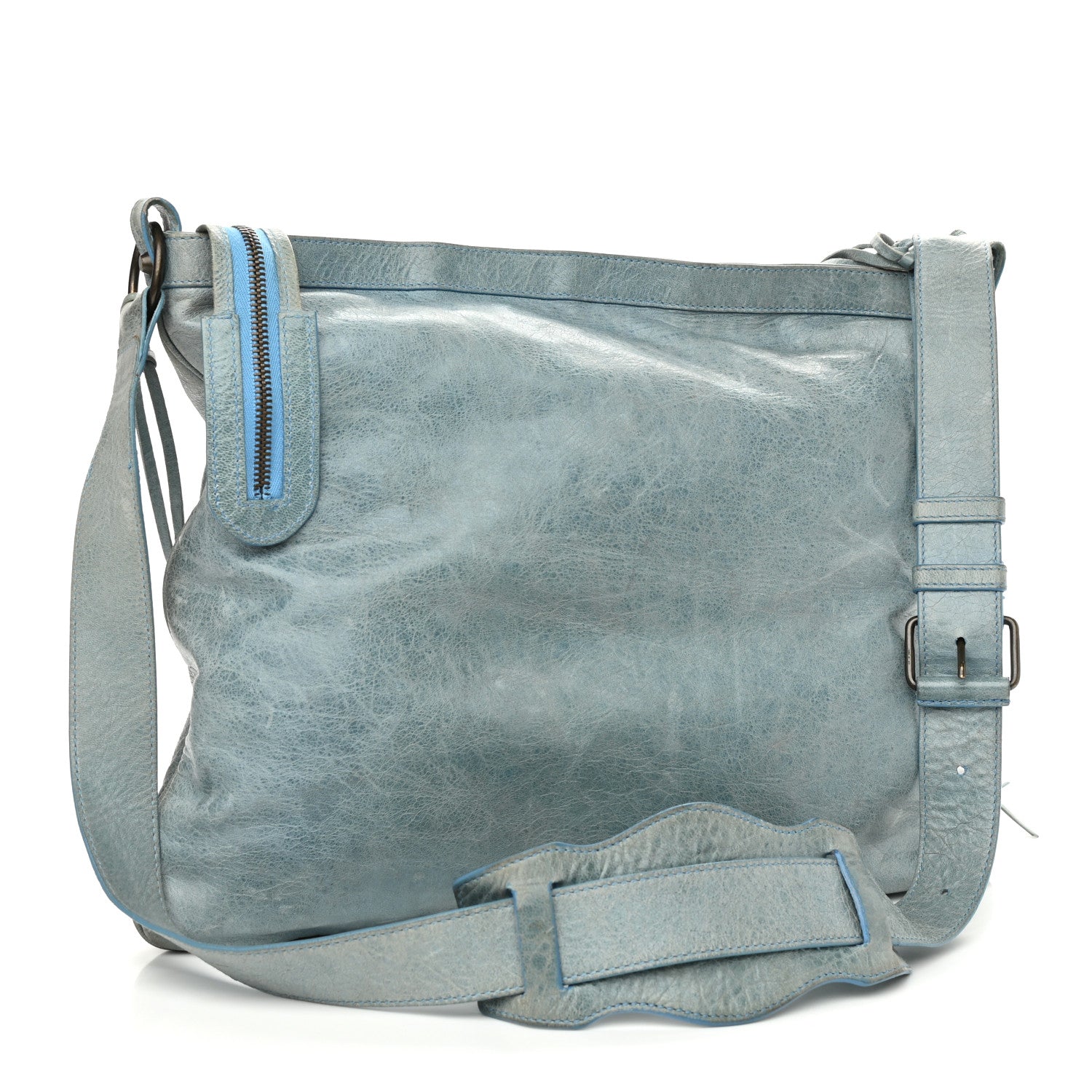 Balenciaga Chevre Classic Hardware Flat Messenger Sky Blue 3 of 12