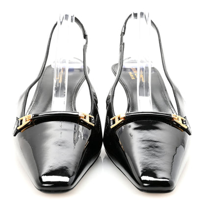 Saint Laurent Patent Bade Slingback Pumps 41 Black 3 of 10