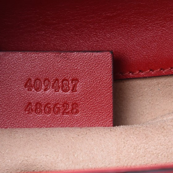 Gucci Guccissima Small Padlock Shoulder Bag Hibiscus Red 8 of 9