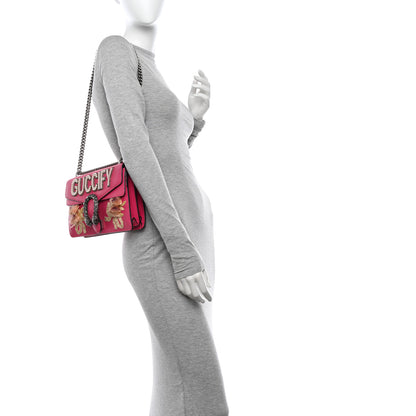 Gucci Pebbled Calfskin Embellished Guccify Small Dionysus Shoulder Bag Rosa 2 of 12