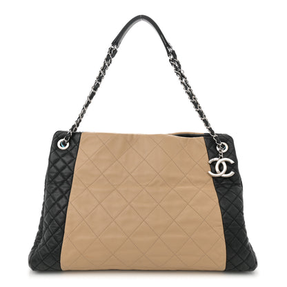 Chanel Lambskin Quilted Large CC Shopping Tote Black Rose Clair 1 of 15
