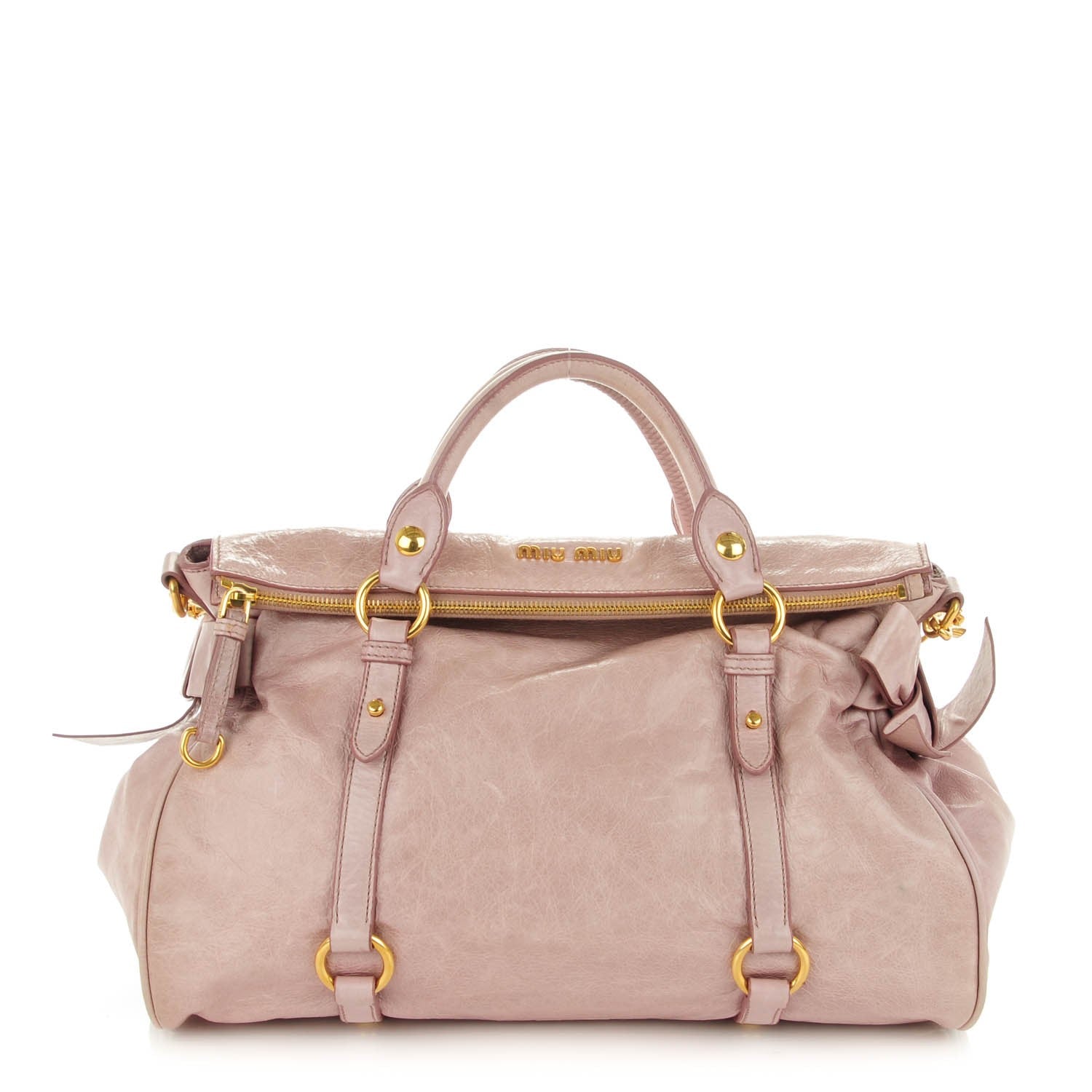 Miu Miu Vitello Lux Medium Bow Bag Mughetto 1 of 8