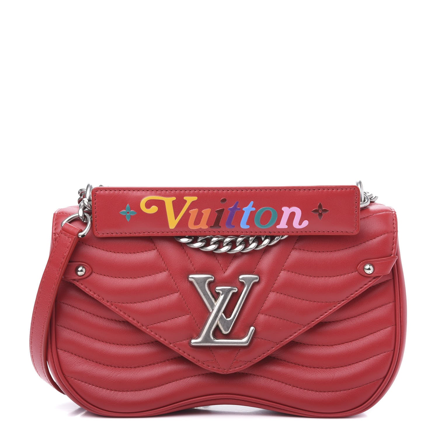 Louis Vuitton Calfskin New Wave Chain MM Ecarlate 1 of 14