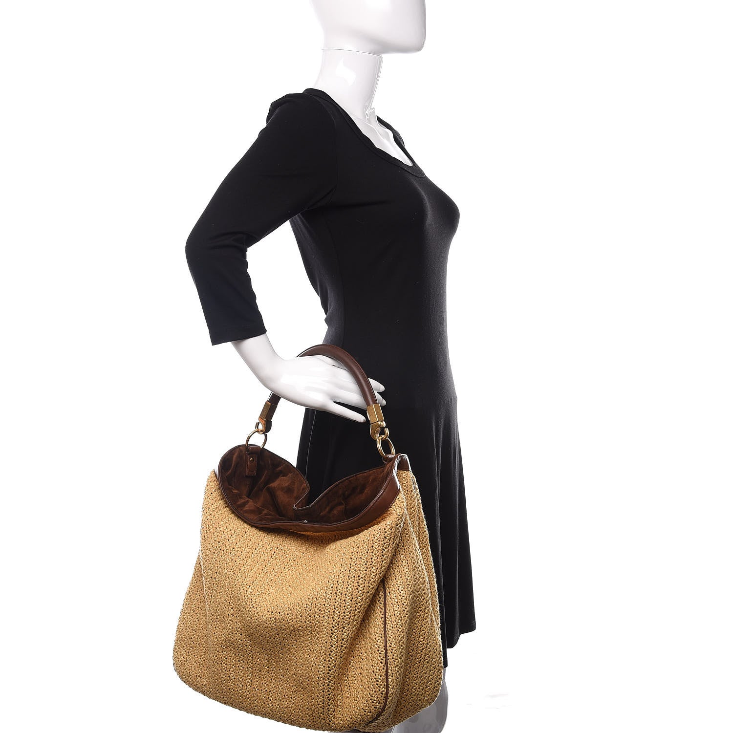 Saint Laurent Raffia Large Roady Natural Brown 2 of 10