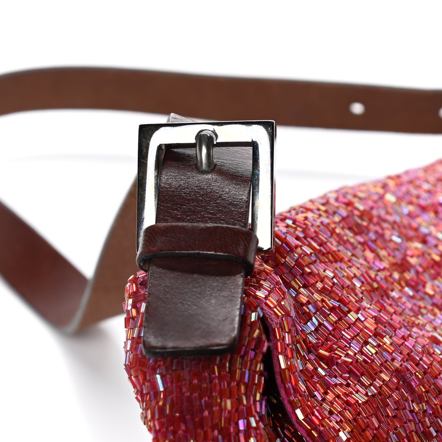Fendi Beaded Baguette Red Pink 14 of 21