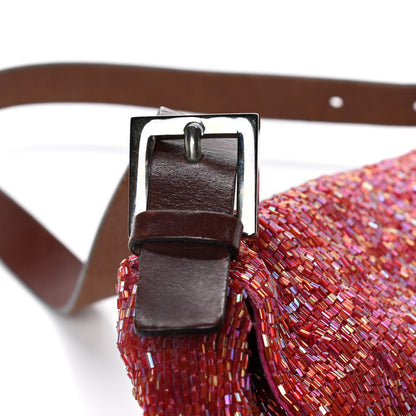 Fendi Beaded Baguette Red Pink 14 of 21