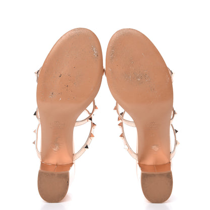Valentino Garavani Metallic Nappa Rockstud 60mm Caged Slide Sandals 41 Rame 5 of 12