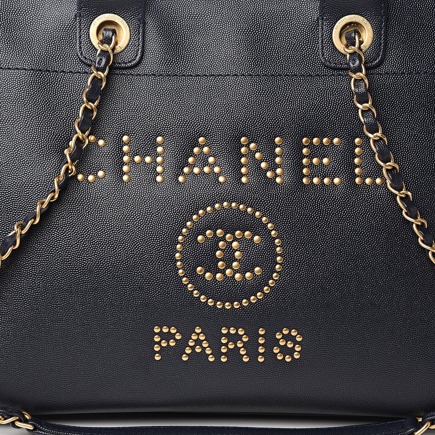 Caviar Small Studded Deauville Tote Blue