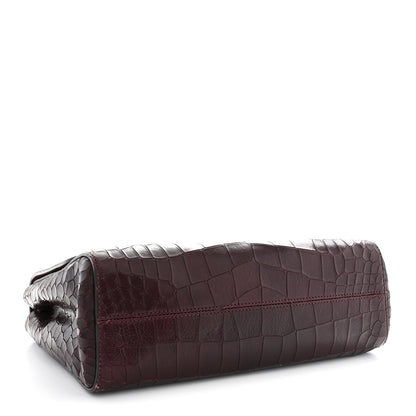 Mulberry Nappa Crocodile Embossed Medium Lily Flap Oxblood 4 of 11