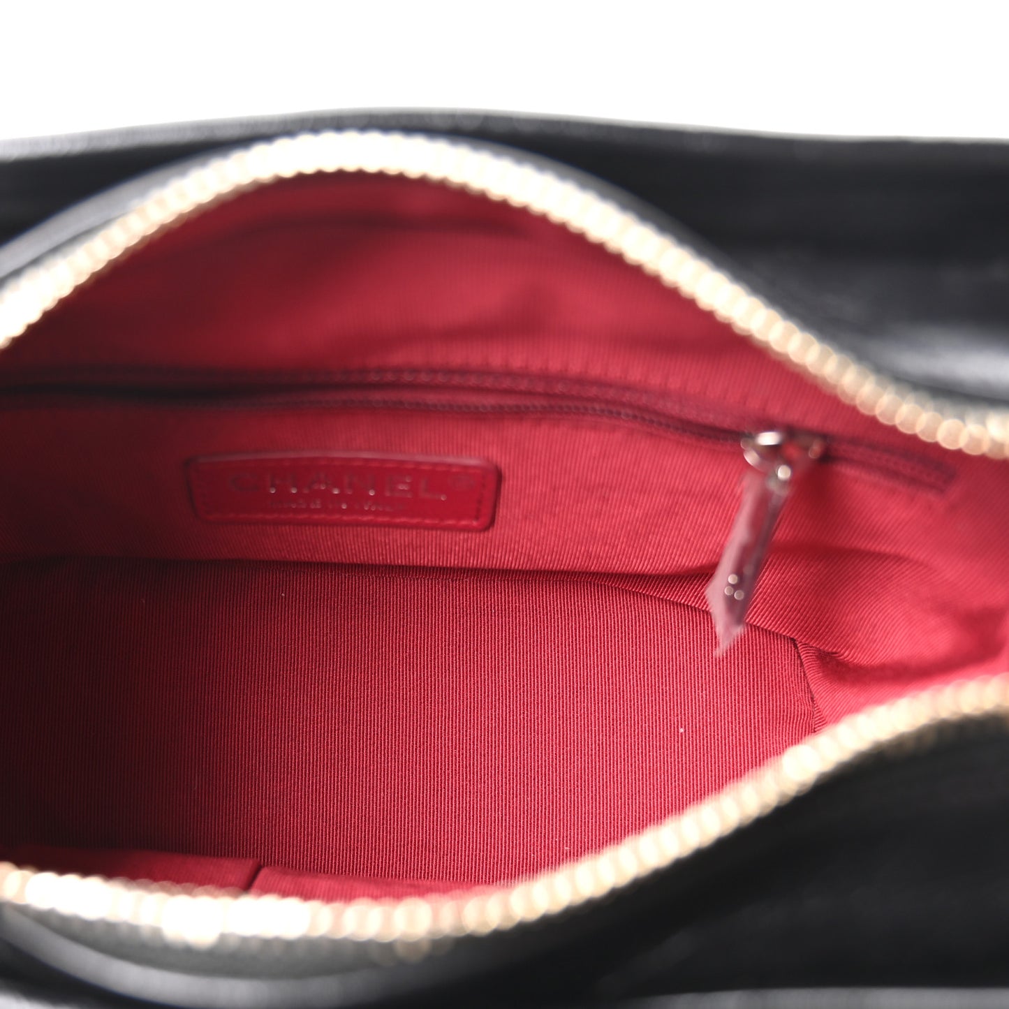 Aged Calfskin Quilted Small Gabrielle Hobo Black