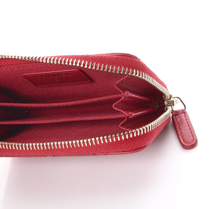 Chanel Lambskin Quilted Zip Around Coin Purse Wallet Dark Pink 5 of 7