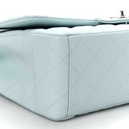 Chanel Caviar Quilted Maxi Double Flap Light Blue 8 of 9