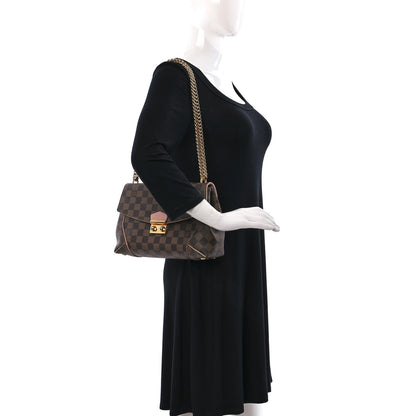 Louis Vuitton Damier Ebene Caissa Clutch Rose Ballerine 2 of 9