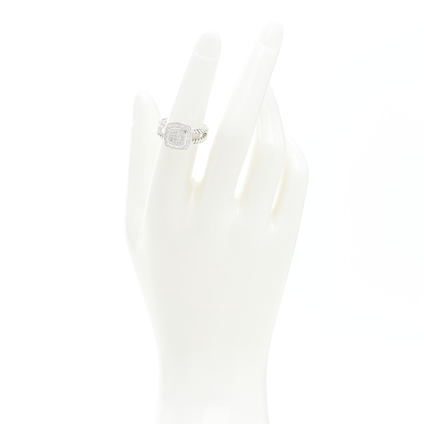Sterling Silver Diamond 7mm Petite Albion Pave Ring 52 6