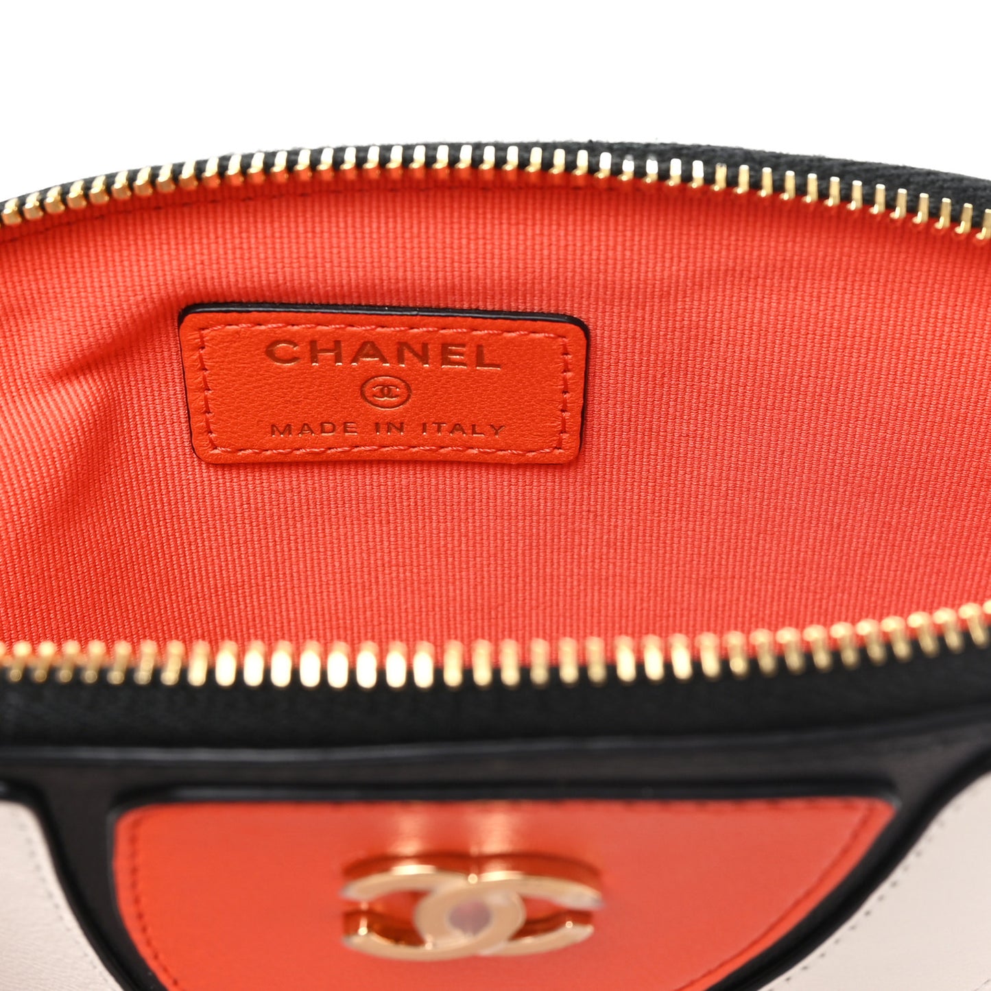 Lambskin Clownfish Clutch Orange White Black