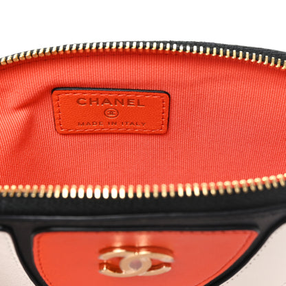 Chanel Lambskin Clownfish Clutch Orange White Black 6 of 7