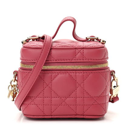 Christian Dior Lambskin Cannage Micro Vanity Case Strawberry Pink 1 of 11