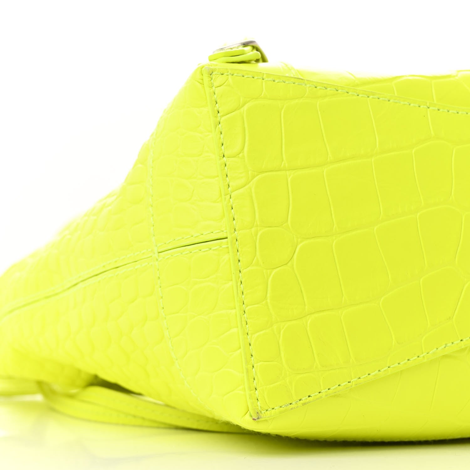 Balenciaga Extra Supple Calfskin Crocodile Embossed Neo Classic Hardware Hobo XS Flou Yellow 8 of 9