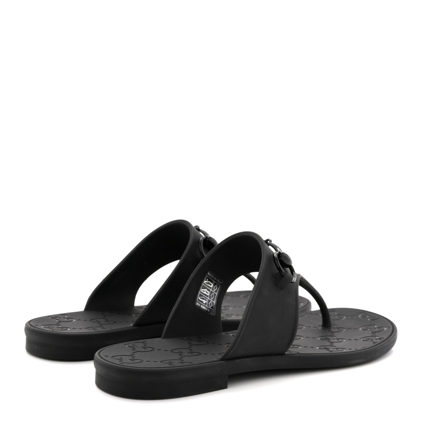 Rubber Womens Horsebit Thong Sandals 38 Black